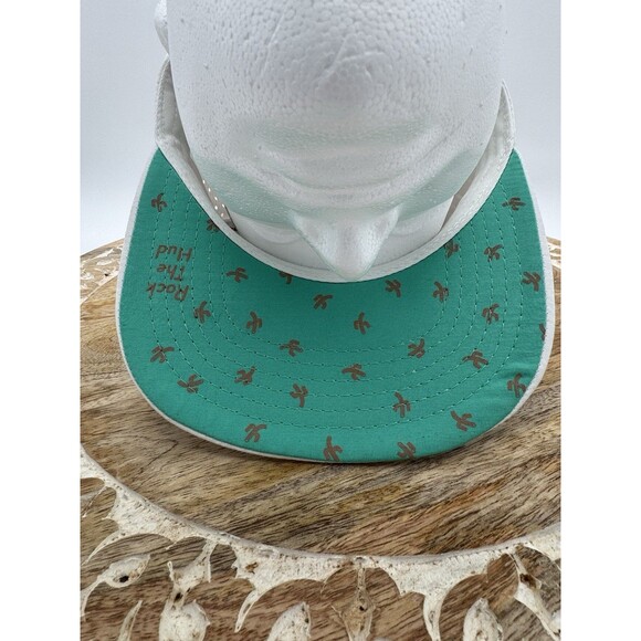 D. Hudson Dancin’ Cactus SnapBack Hat WHITE MINT MOCHA 5 Panel Lid Embroidered - Picture 6 of 7